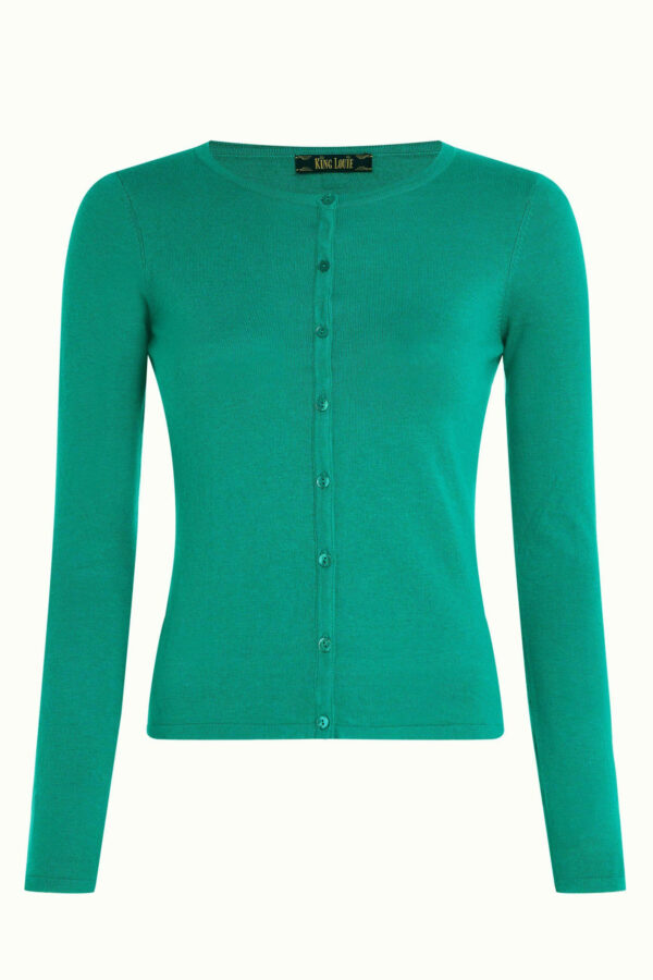 Cardi Roundneck Cocoon - Groen - Afbeelding 3