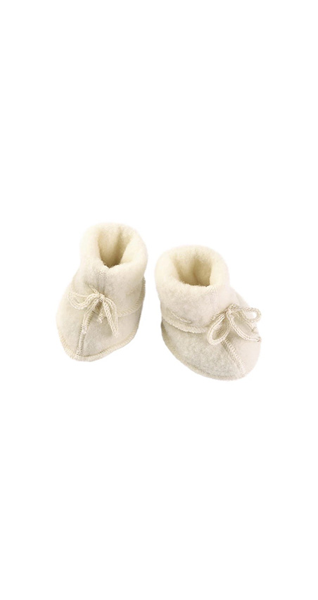 Baby Slofjes 100% wol - Creme wit