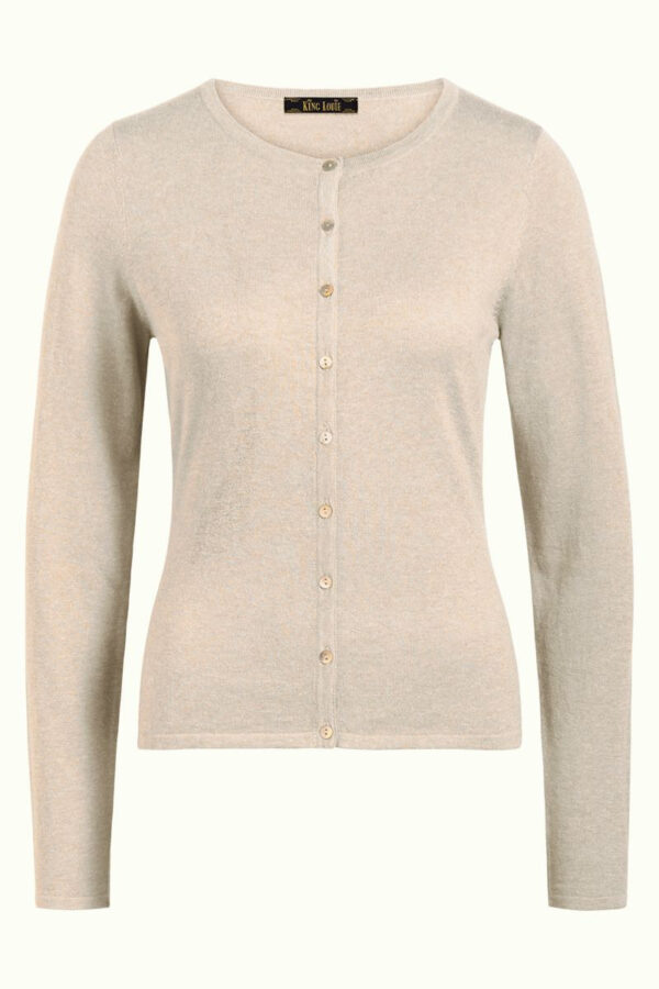 Cardi Roundneck Cocoon - Creme wit - Afbeelding 3