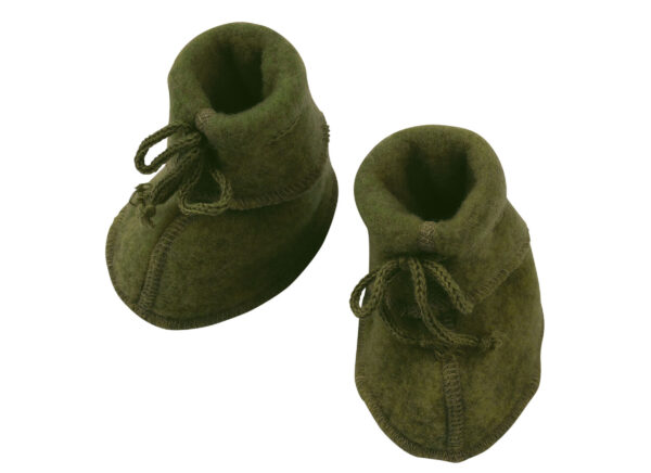 Baby Slofjes 100% wol - Donkergroen