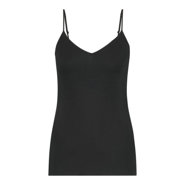 Spaghetti top v-neck - Zwart