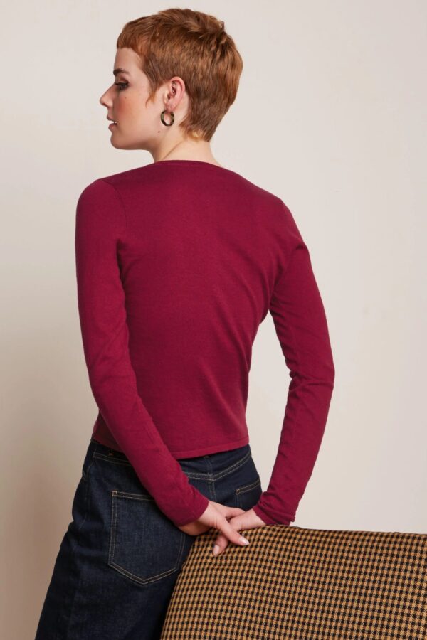 Cardi Roundneck Cocoon - framboise - Afbeelding 2