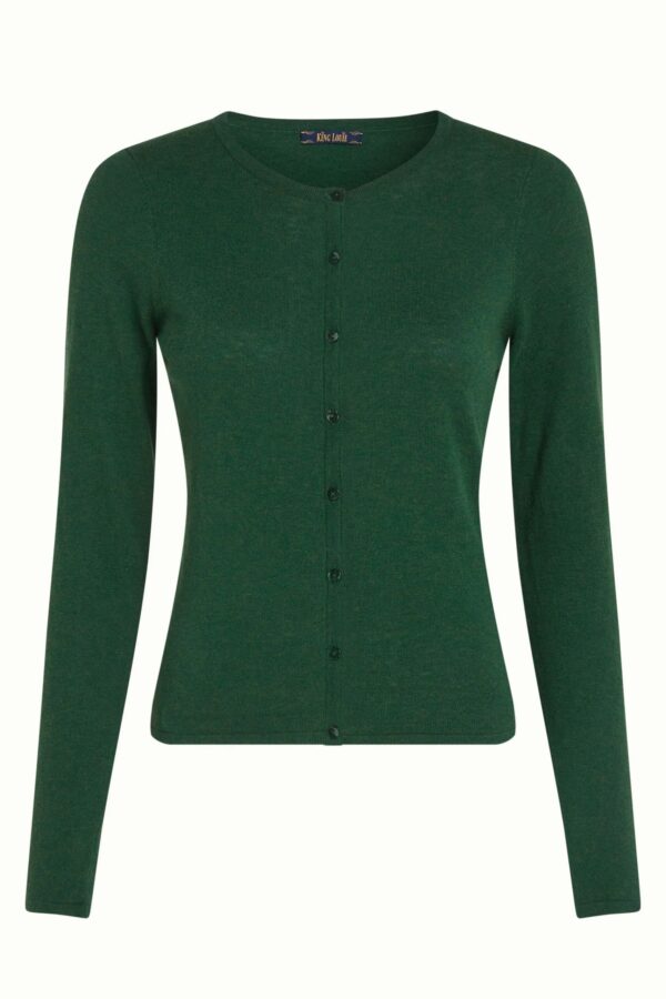 Cardi Roundneck Cocoon - Donkergroen - Afbeelding 4