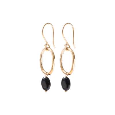 Graceful Black Onyx GP Earrings - Black Onyx