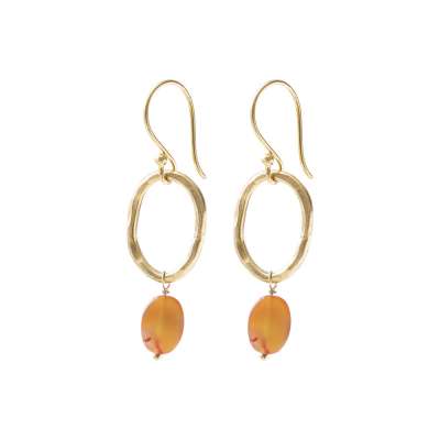 Graceful Carnelian GP Earrings - Carnelian