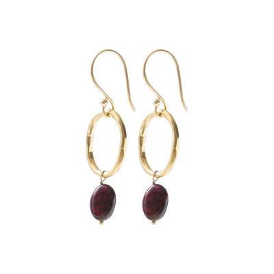 Graceful Garnet GP Earrings - Garnet