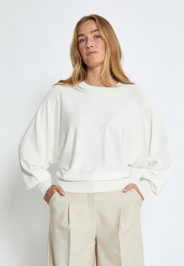 MSDana Bat Sleeve Knit Pullover - Wit
