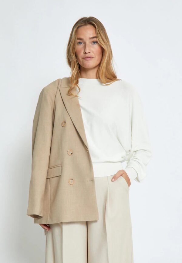MSDana Bat Sleeve Knit Pullover - Wit - Afbeelding 4