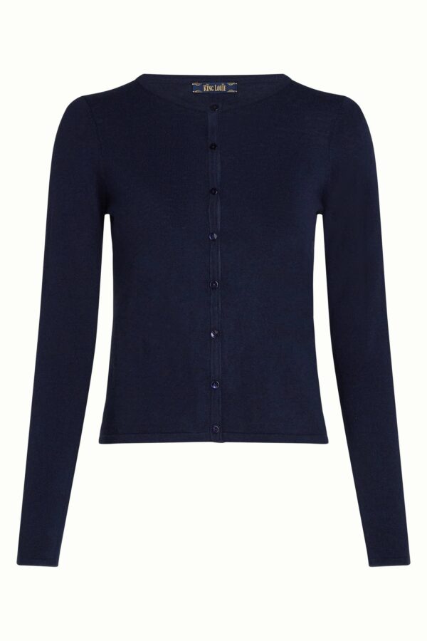 Cardi Roundneck Cocoon - Donkerblauw - Afbeelding 6