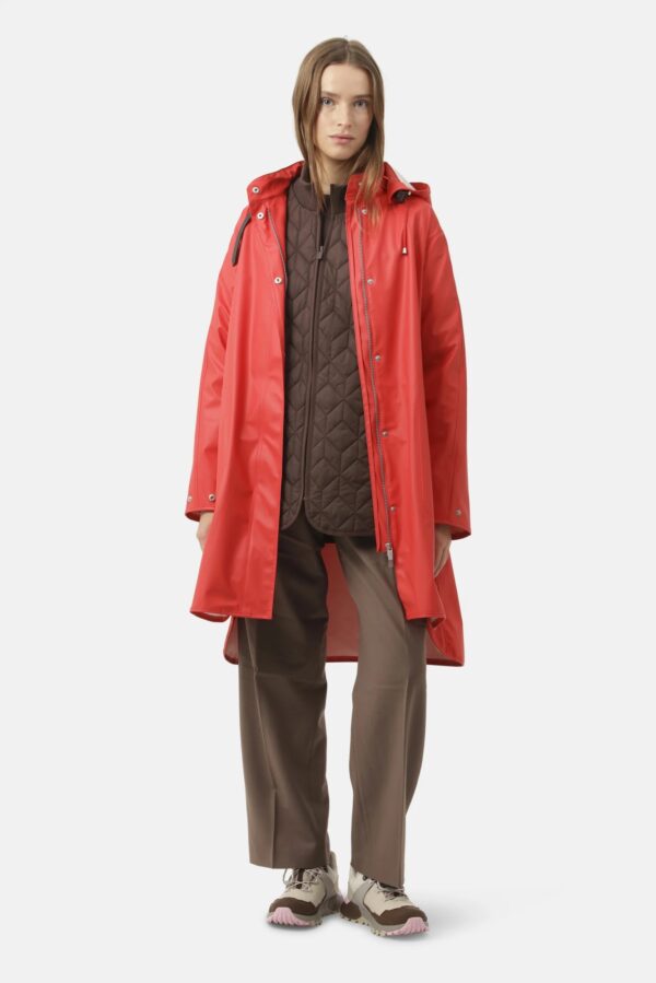 Long Raincoat - Donkerrood