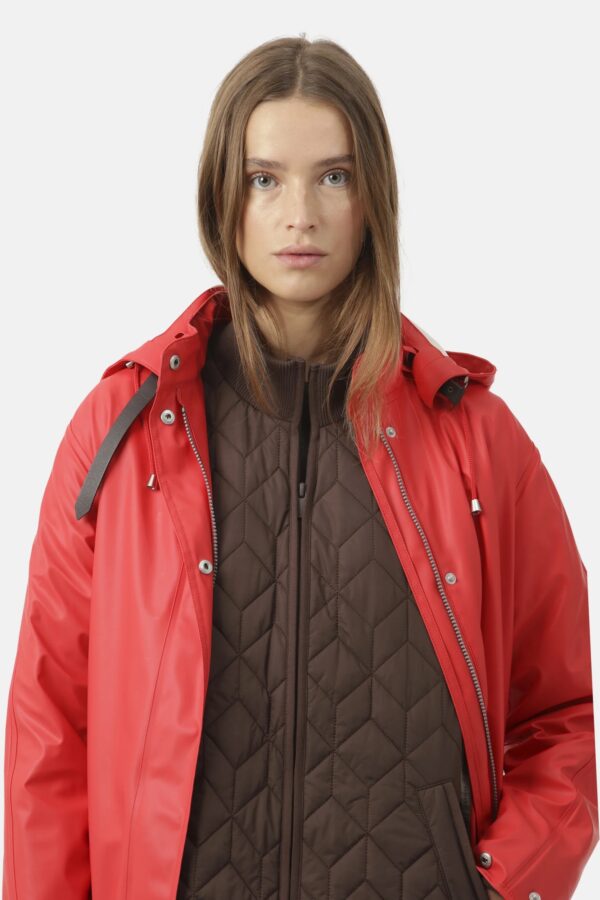 Long Raincoat - Donkerrood - Afbeelding 3