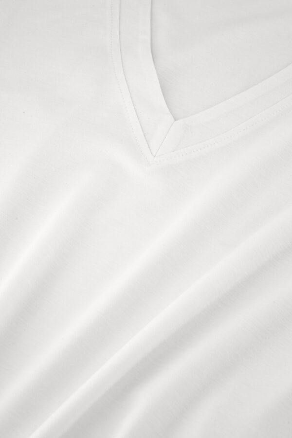 Fiore vneck t-shirt - Wit - Afbeelding 4