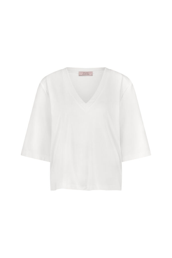 Fiore vneck t-shirt - Wit - Afbeelding 6