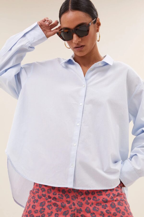 flo chambray blouse - Lichtblauw