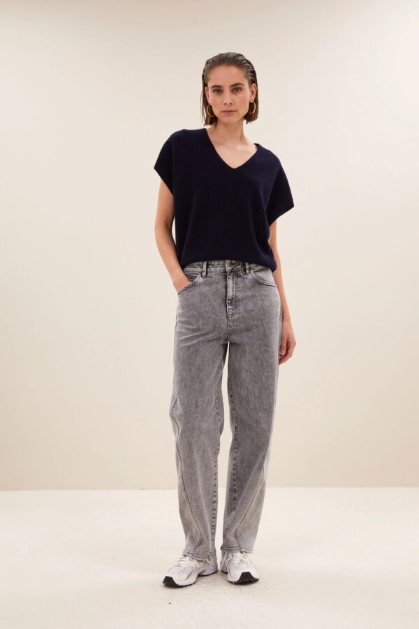 sil v-neck pullover - Donkerblauw - Afbeelding 2