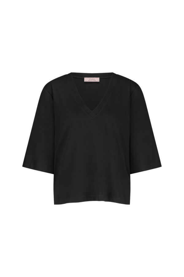 Fiore vneck t-shirt - Zwart - Afbeelding 6