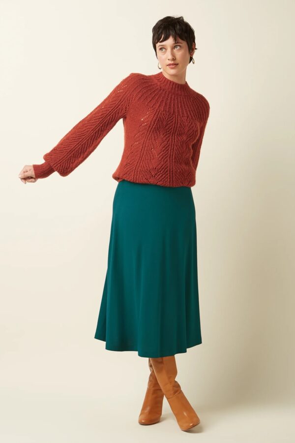 Juno Midi Skirt Milano Crepe - Spruced Green - Afbeelding 2