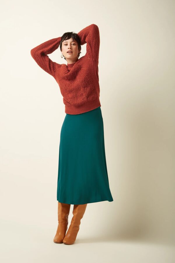 Juno Midi Skirt Milano Crepe - Spruced Green - Afbeelding 4