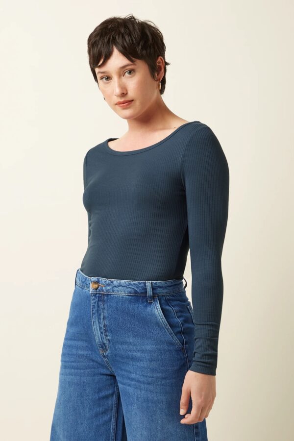 Lili Tee Uni Rib - Shadow Blue