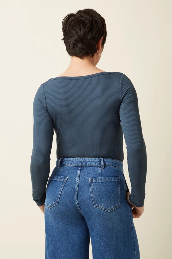 Lili Tee Uni Rib - Shadow Blue - Afbeelding 3