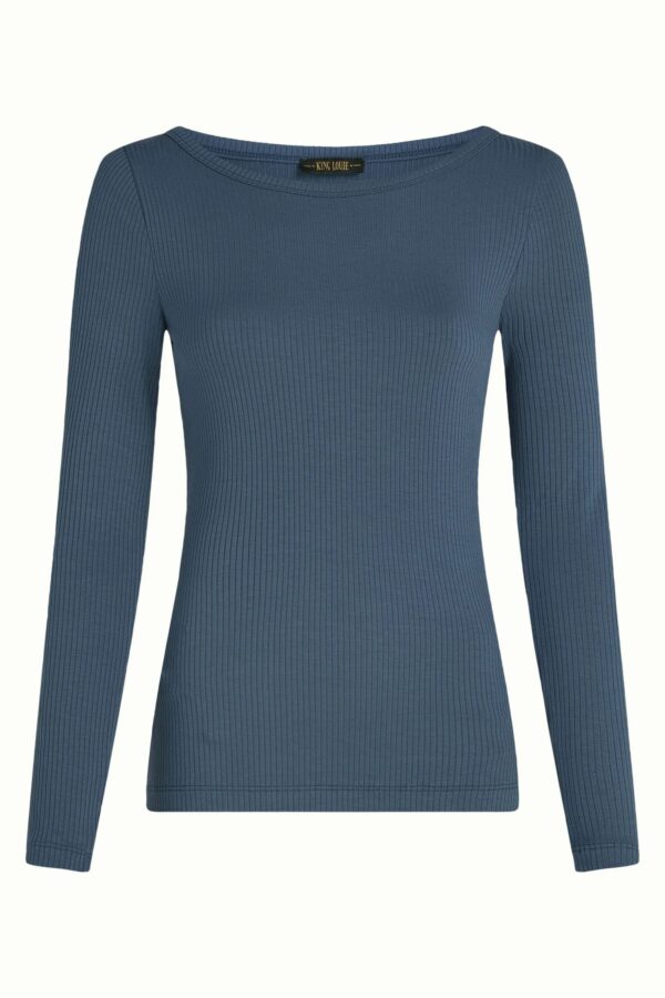 Lili Tee Uni Rib - Shadow Blue - Afbeelding 5
