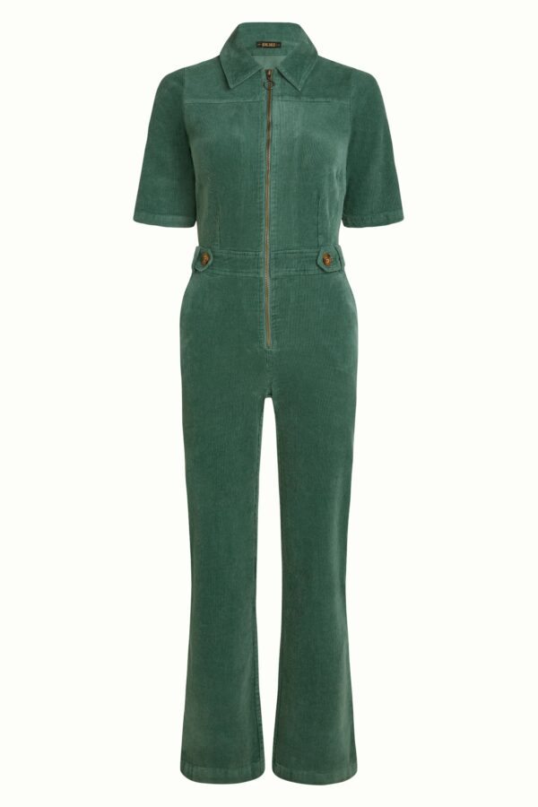 Garbo Zip Jumpsuit Corduroy - Matcha Green - Afbeelding 6