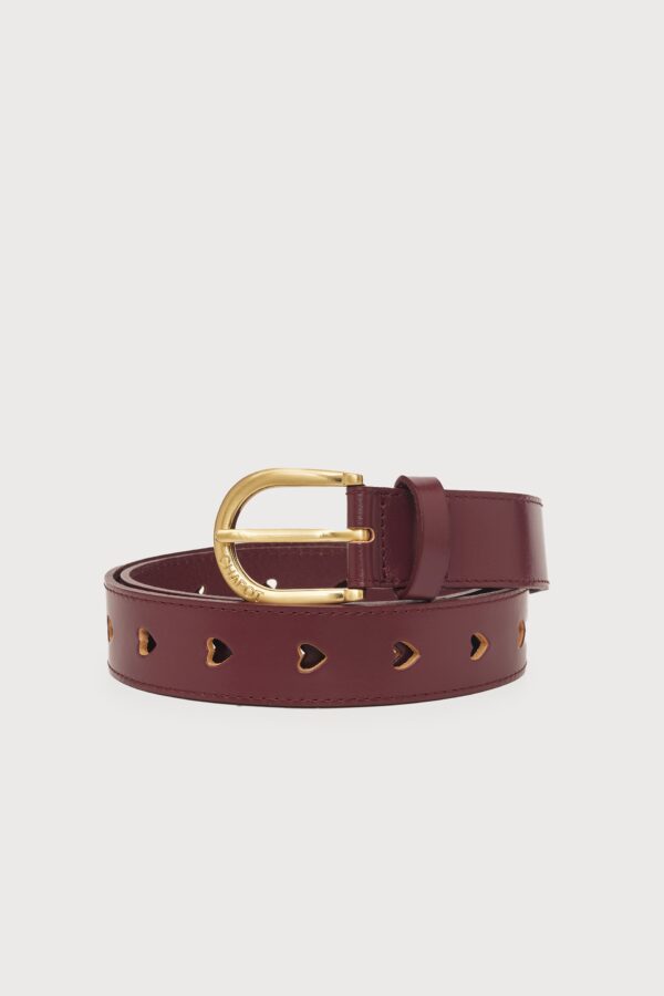 Cut It Out Heart Belt - bordeaux rood