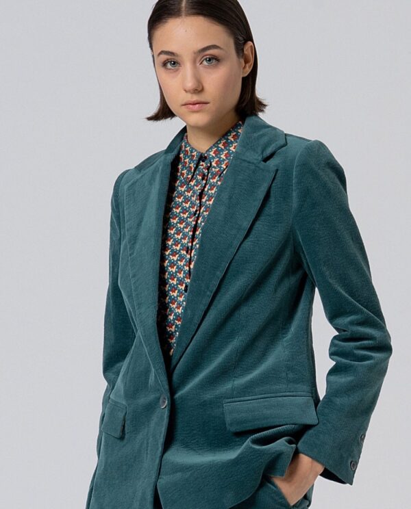 Double-breasted Jacket With Printed Lining - Blauw - Afbeelding 4