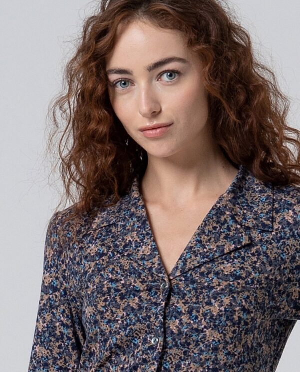 Smoking-collar Blouse - Blauw - Afbeelding 2