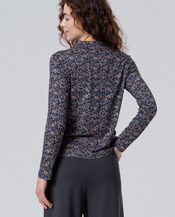 Smoking-collar Blouse - Blauw - Afbeelding 3