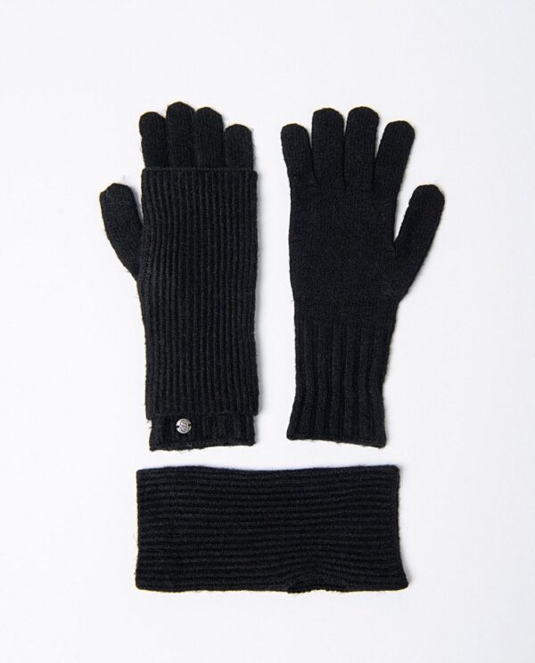 2-in-1 Detachable Gloves and Mittens - Zwart