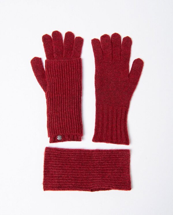 2-in-1 Detachable Gloves and Mittens - Maroon - Afbeelding 3
