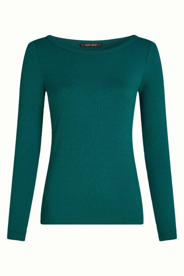 Lili Tee Uni Rib - Spruced Green - Afbeelding 4