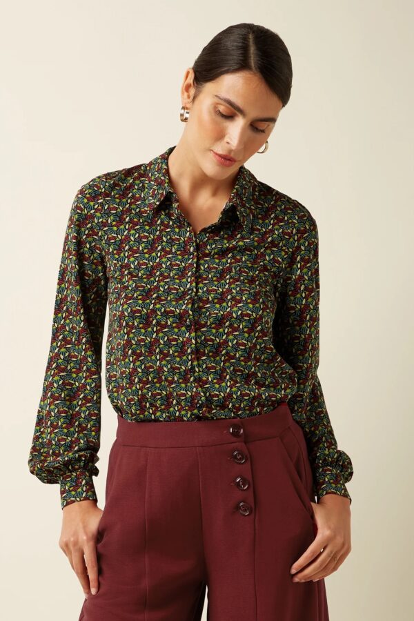 Maisie Blouse Mirth Jersey - Rhubarb Red