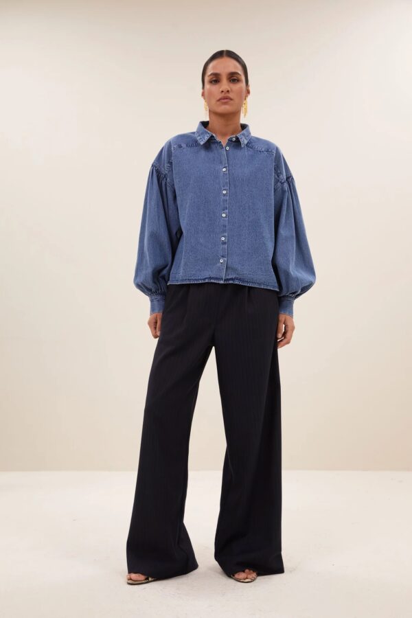 sarah short denim blouse - Denim