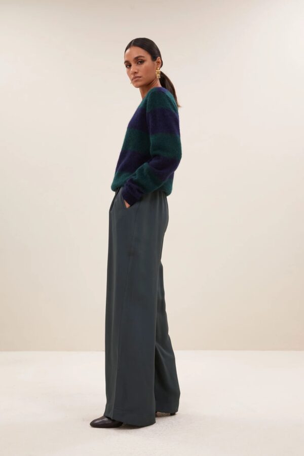 gwen big stripe pullover - Donkergroen - Afbeelding 3