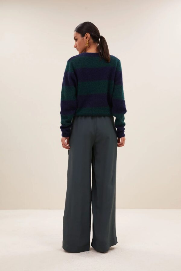 gwen big stripe pullover - Donkergroen - Afbeelding 4
