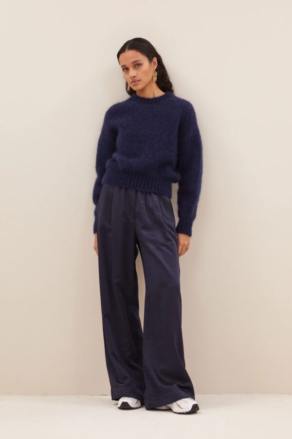 benji metallic pants - Donkerblauw
