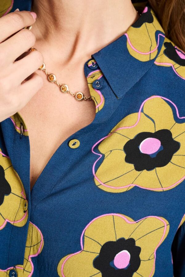 BLOUSE - Mila Fleurs Parfaites - Donkerblauw - Afbeelding 5