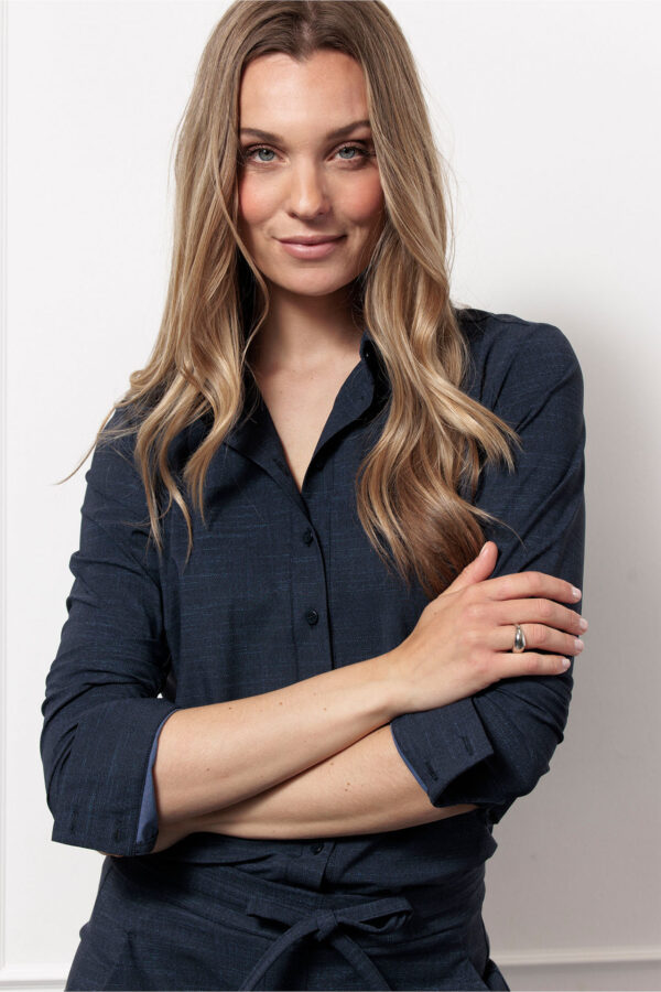 Poppy denim blouse - Dark Blue/Black - Afbeelding 3