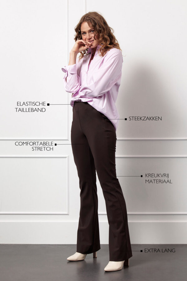 Flair LONG bonded trousers - Espresso - Afbeelding 3