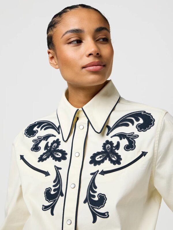 Applique Shirt - Creme wit - Afbeelding 4