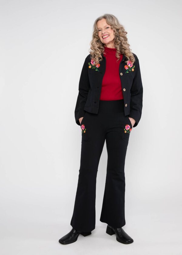 Easy Flared Cozy Broek - Bloemen print multi