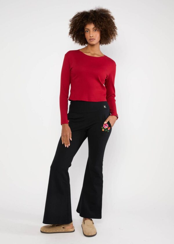 Easy Flared Cozy Broek - Bloemen print multi - Afbeelding 3