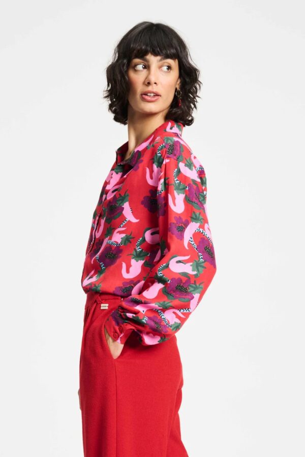 BLOUSE - Violet Picnic Delight - Rood - Afbeelding 2