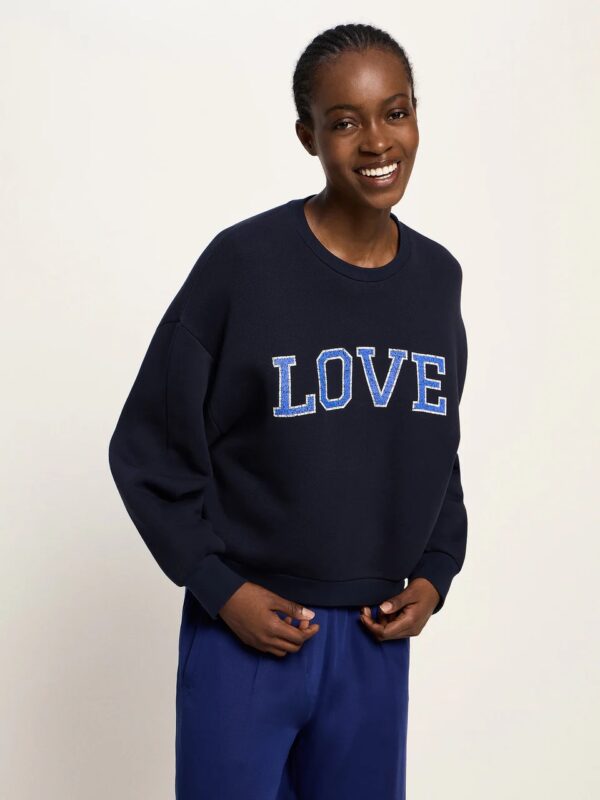 Statement Sweatshirt Gots - Donkerblauw