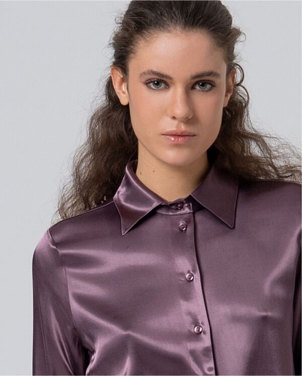 Shirt With Ruffled Collar Detail - Paars - Afbeelding 2