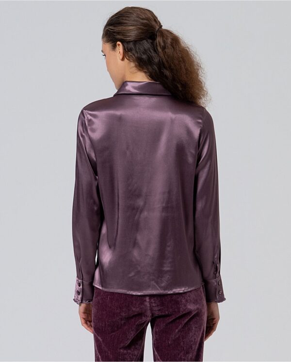 Shirt With Ruffled Collar Detail - Paars - Afbeelding 3