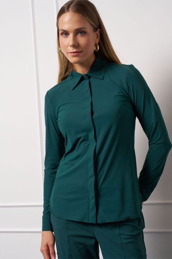 Poppy gold blouse - Bottle green