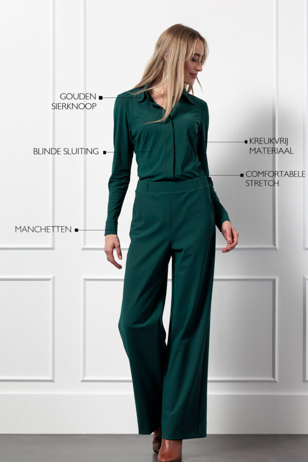 Poppy gold blouse - Bottle green - Afbeelding 3
